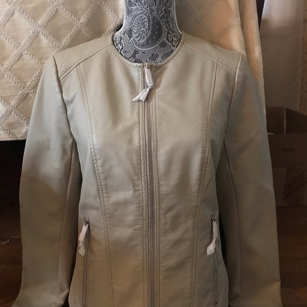 Kenneth Cole faux leather tailored jacket